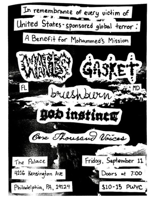 WATTS, GASKET, BRUSHBURN, GOD INSTINCT, ONE THOUSAND VOICES