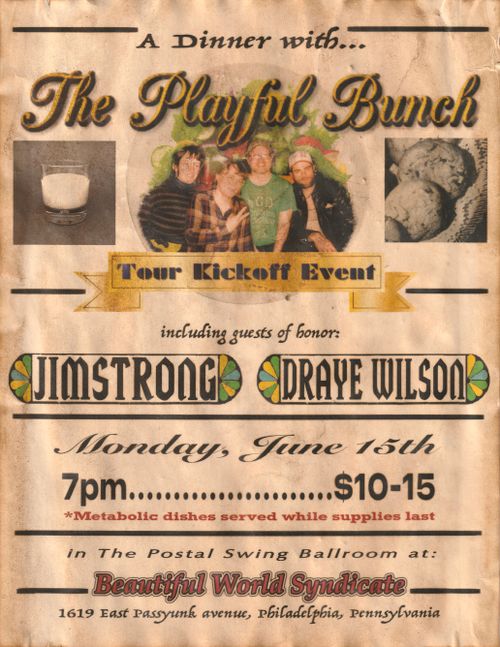 A Dinner with The Playful Bunch: Tour Kickoff with Jim Strong & Draye Wilson 
