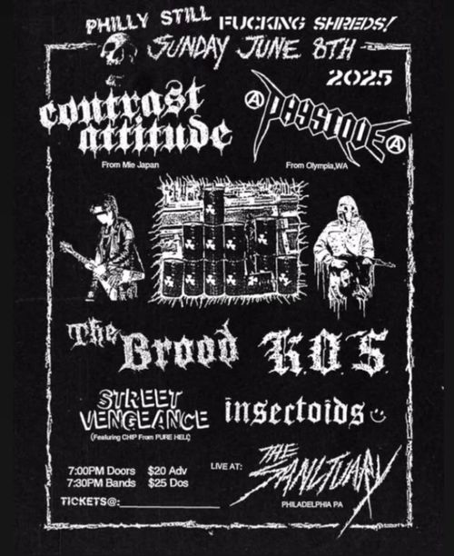 CONTRAST ATTITUDE (Japan), PHYSIQUE (Olympia), THE BROOD, K.O.S., STREET VENGEANCE, INSECTOIDS @ Sanctuary