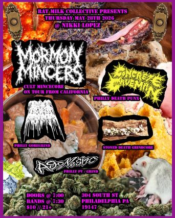 MORMON MINCERS. CONCRETE CAVEMAN. AROMA. HASHGRINDER II. AGONESIAC