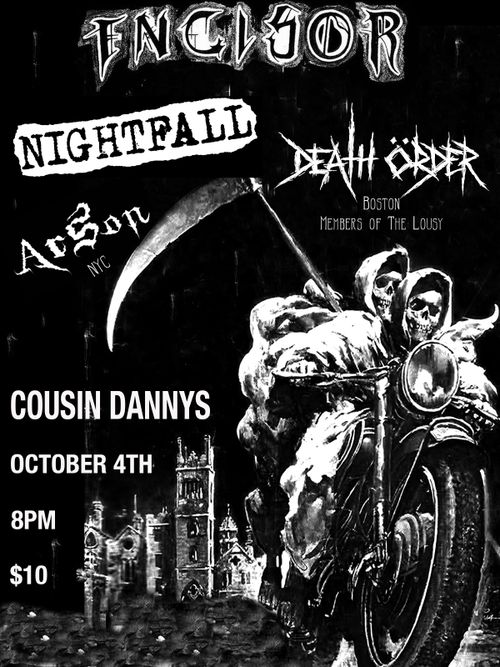 INCISOR, NIGHTFALL, DEATH ORDER (Boston), ARSON (NYC)