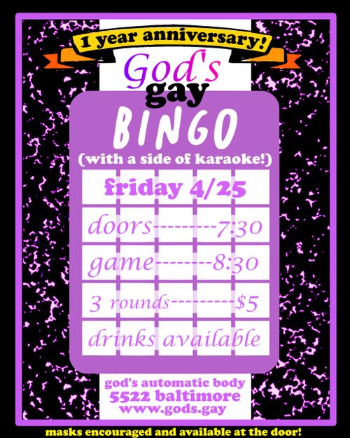 God's Gay Bingo 1 Year Anniversary!